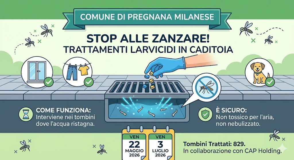 Piano di prevenzione contro la proliferazione delle zanzare – Trattamenti LARVICIDI nelle caditoie stradali (II e III Ciclo).