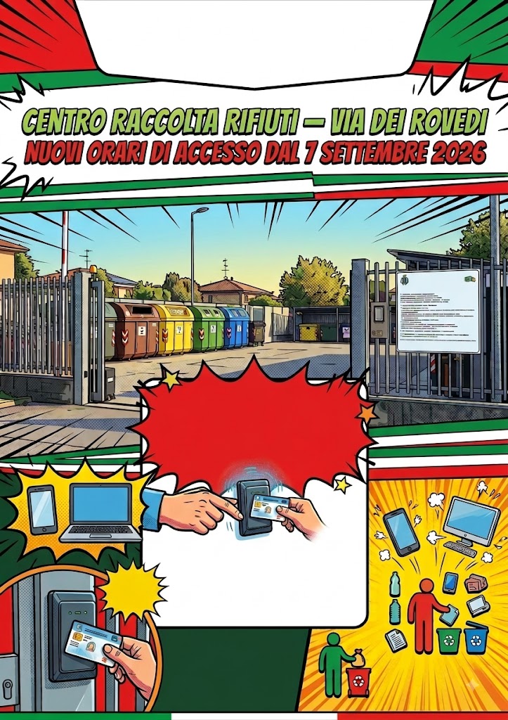 Centro di Raccolta Rifiuti di Via dei Rovedi: nuovi orari di apertura in vigore da lunedì 7 settembre 2026
