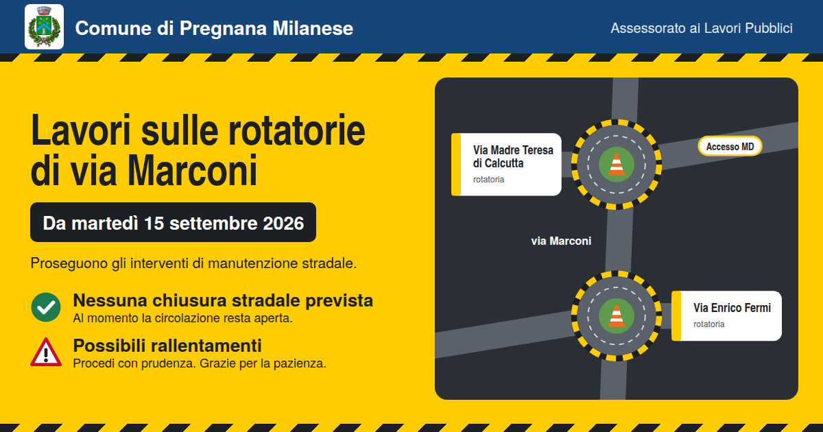 Via Marconi, al via i lavori sulle due rotatorie